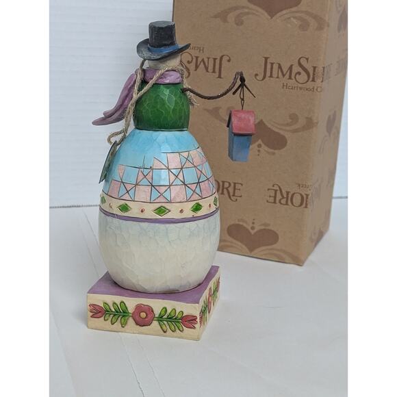 Jim Shore "Warm And Cozy" Snowman With Bird And Birdhouse. - Picture 8 of 12